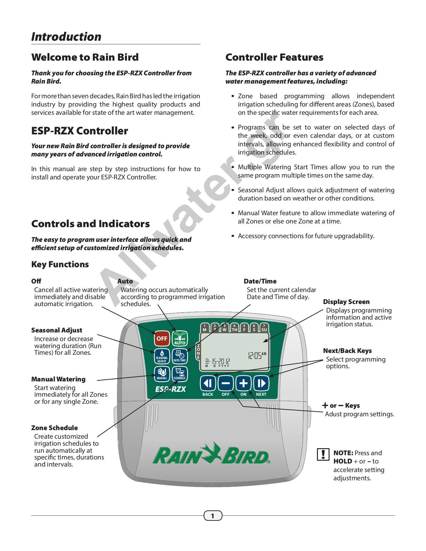 rainbird sprinkler instruction manual