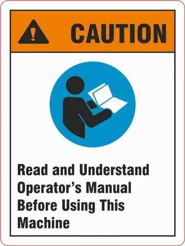 read and understand instruction manual