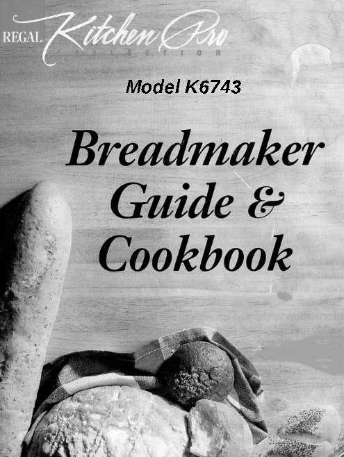 regal kitchen pro breadmaker instruction manual