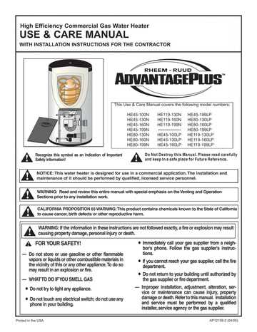 rheem 200 series thermostat instruction manual