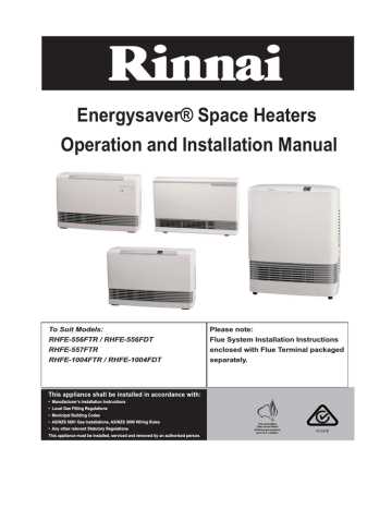 rinnai energysaver 556ftr instruction manual