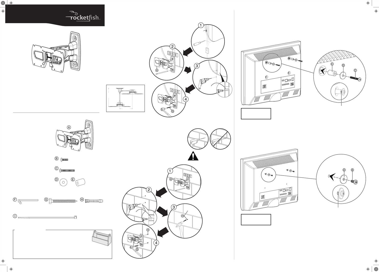 rocketfish tv mount instruction manual