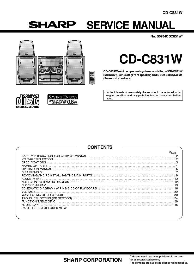 sharp spc315 instruction manual