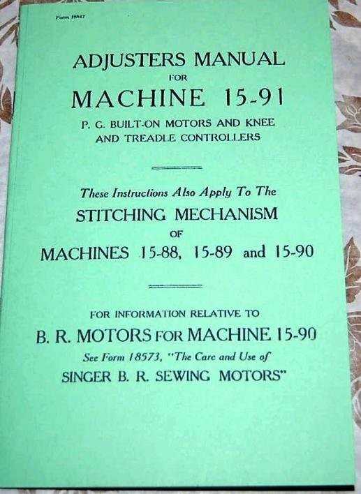 singer 15 91 instruction manual