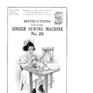 singer model 20 sewhandy sewing machine instruction manual