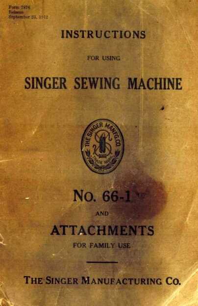 singer sewing machine no 66 instruction manual