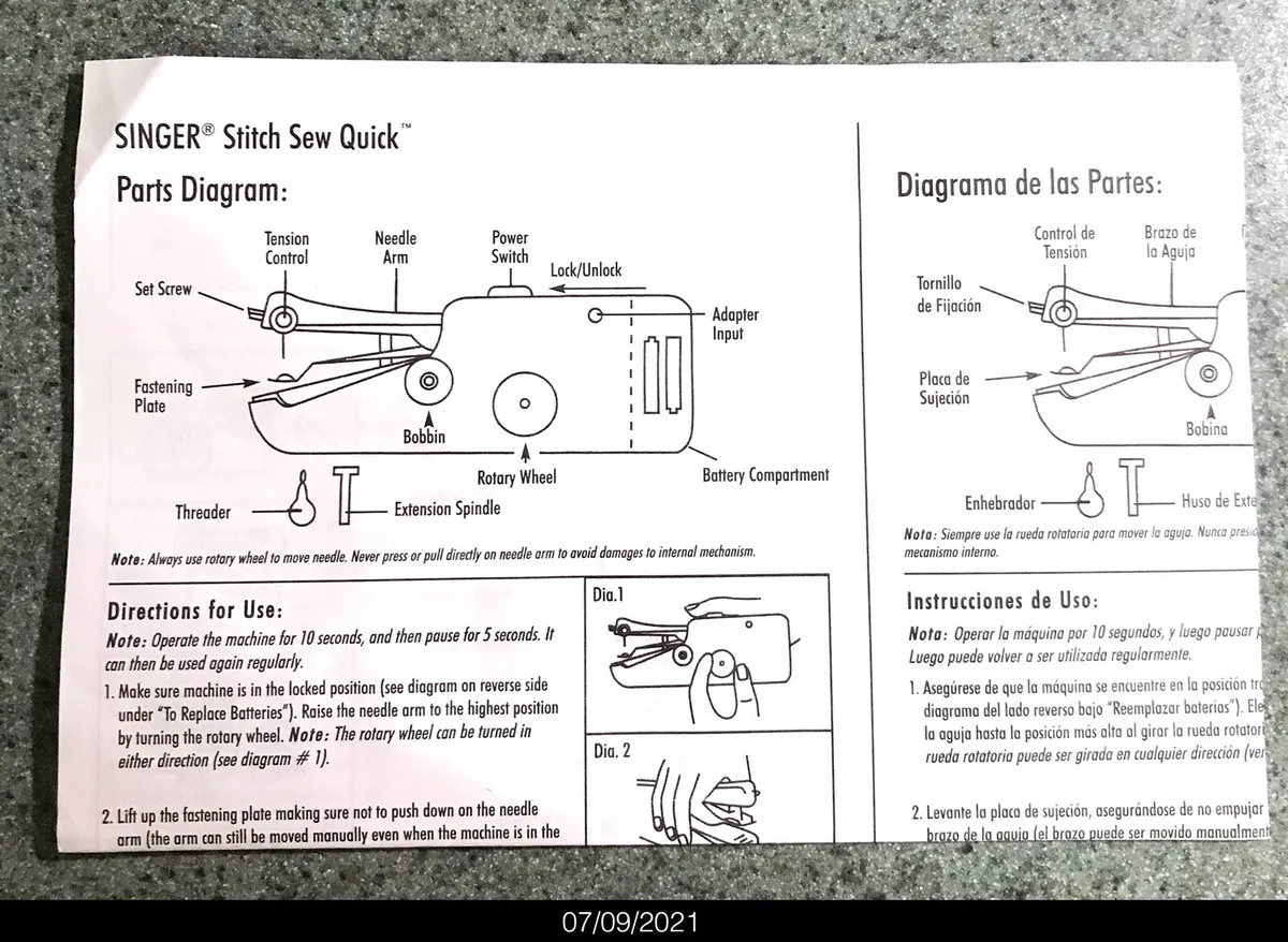 singer stitch sew quick instruction manual