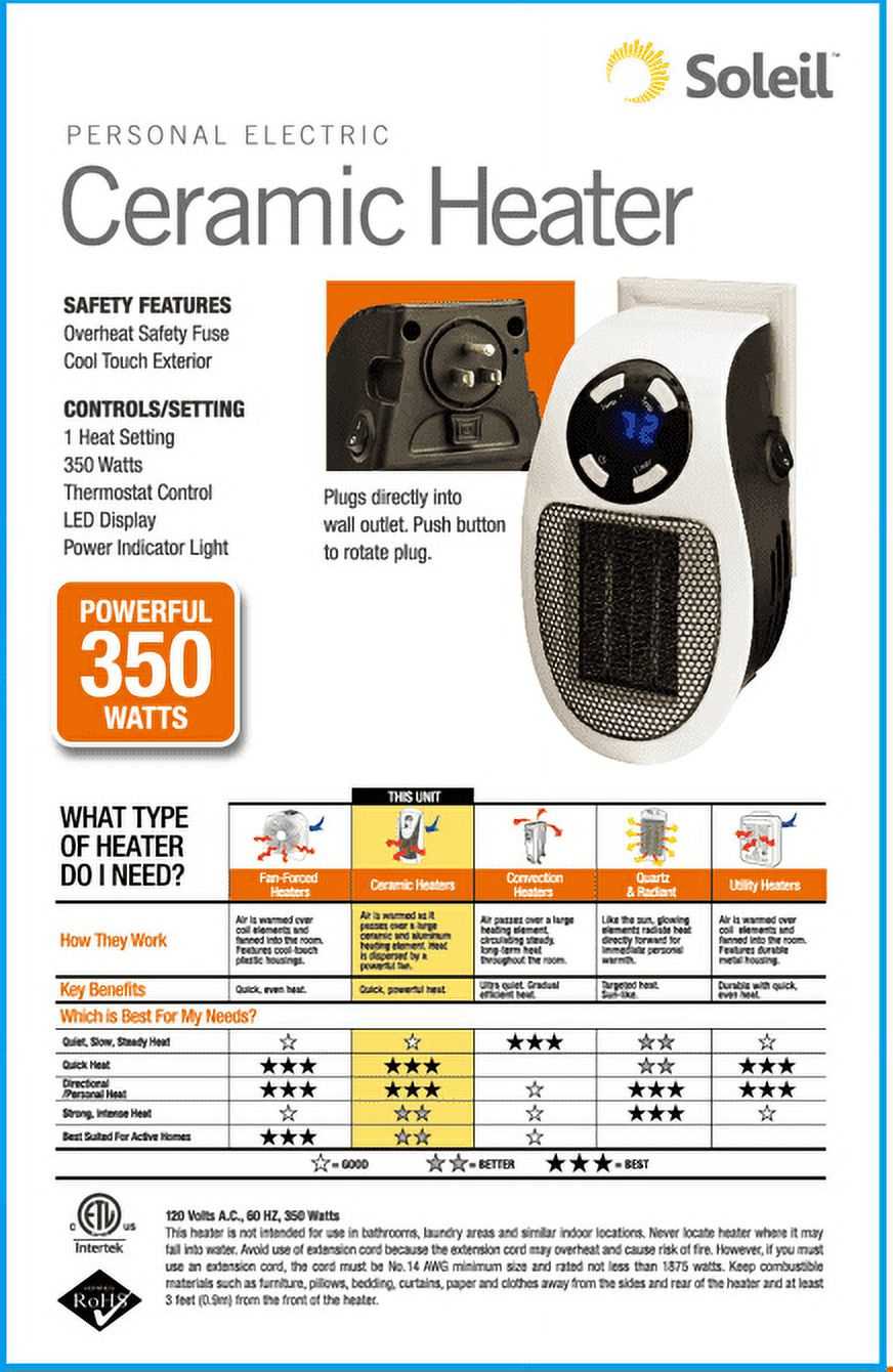 soleil heater instruction manual