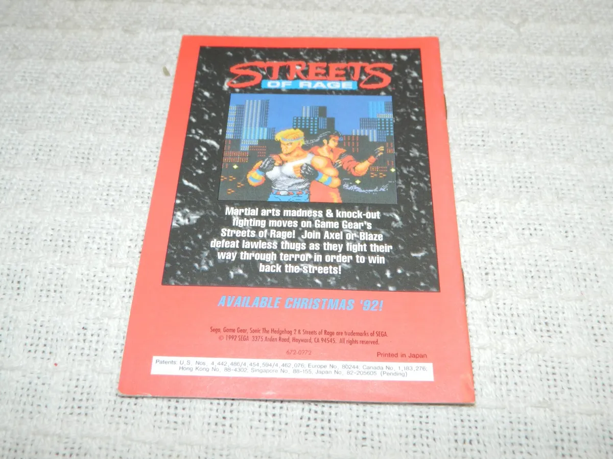 sonic the hedgehog instruction manual