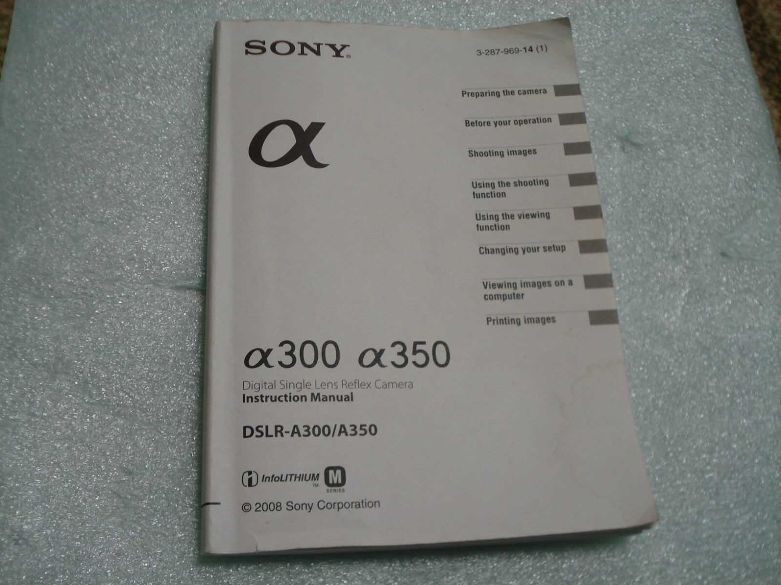 sony a300 instruction manual