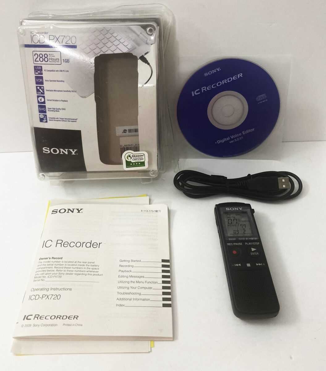 sony icd px333 instruction manual