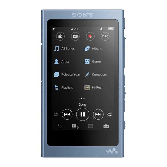 sony walkman mp3 player instruction manual