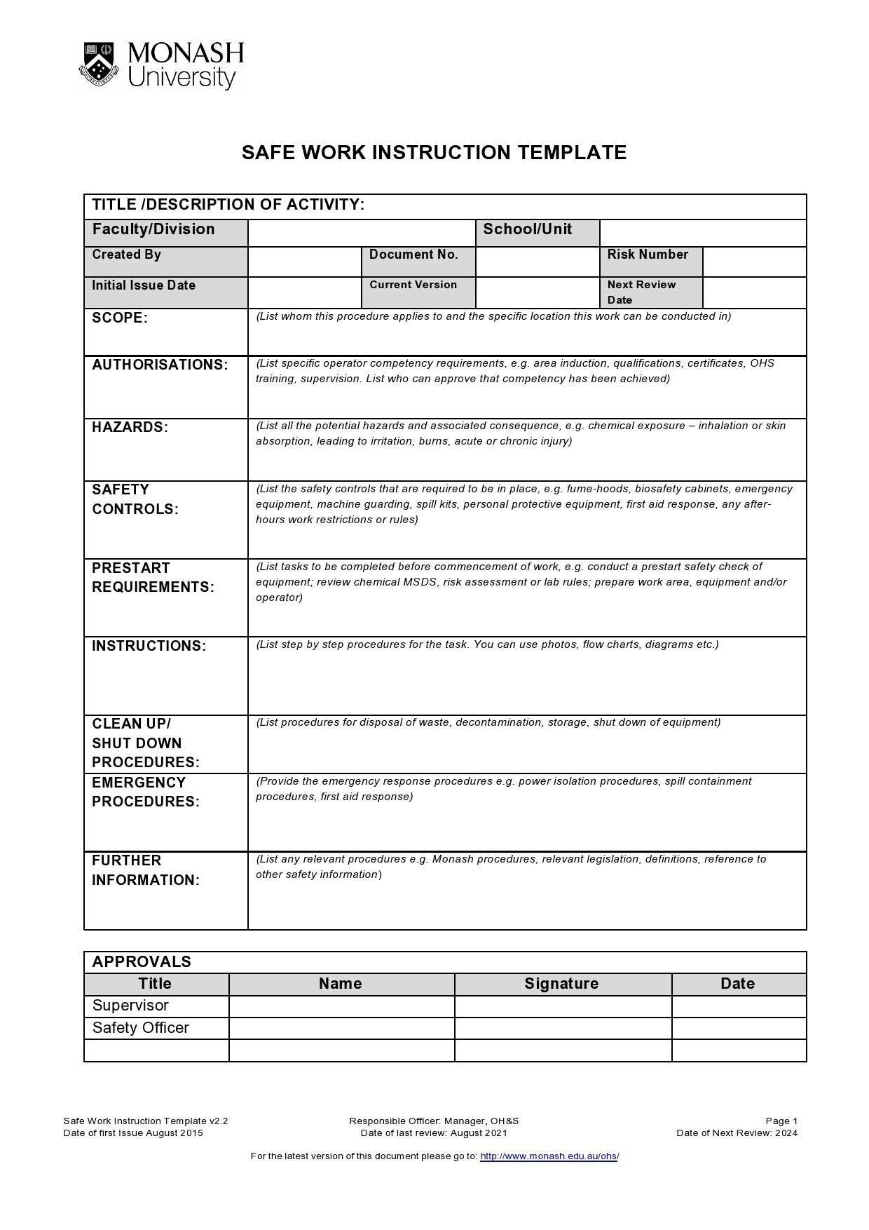 step by step instruction manual template