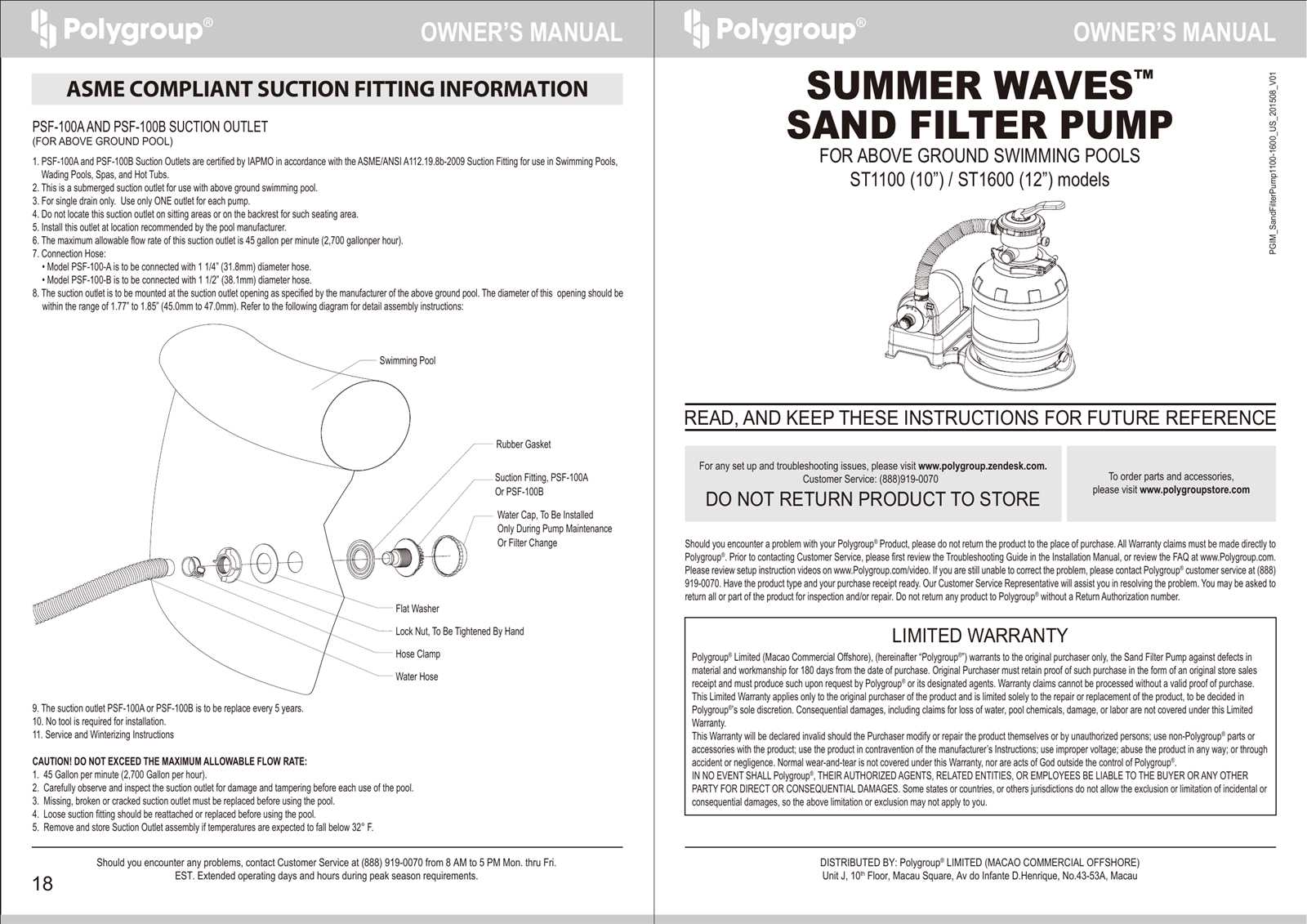 summer waves pool instruction manual