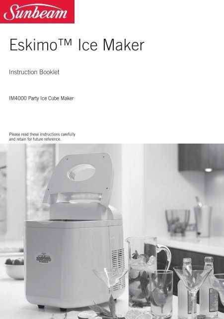 sunbeam ice cream maker instruction manual