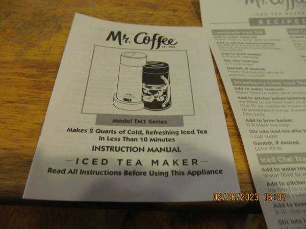 the iced tea pot by mr. coffee instruction manual