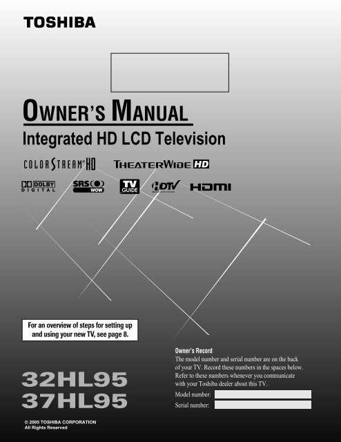 toshiba tv instructions manual