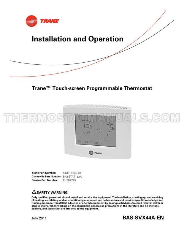 trane programmable thermostat instruction manual