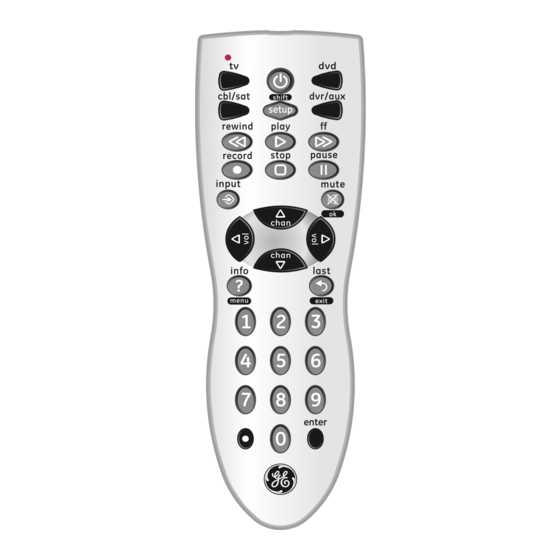 universal remote instruction manual ge