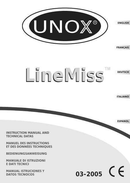 unox oven instruction manual