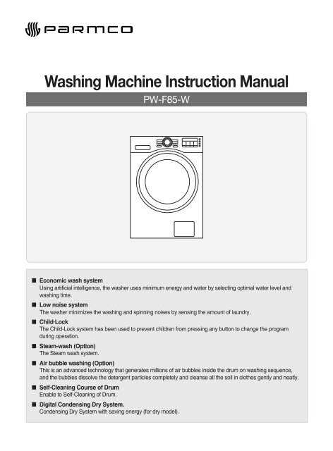 washing machine instruction manual