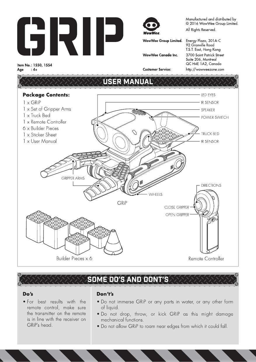 wowwee robot instruction manual