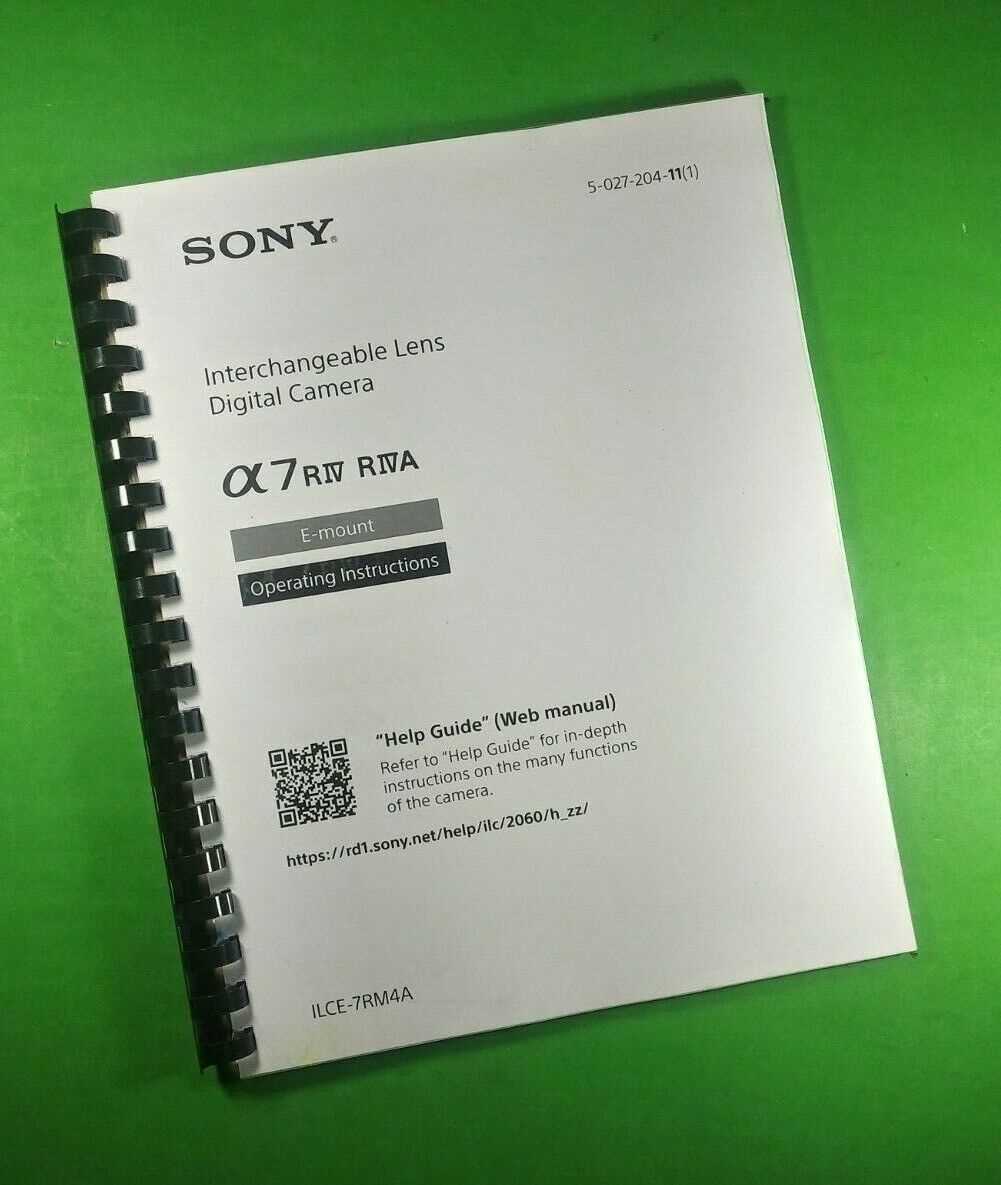 sony a7r iv instruction manual