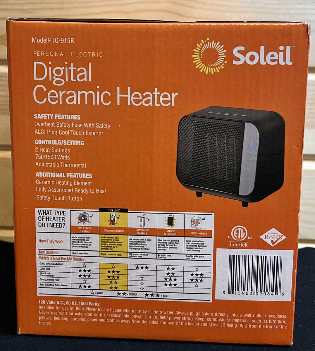 soleil heater instruction manual