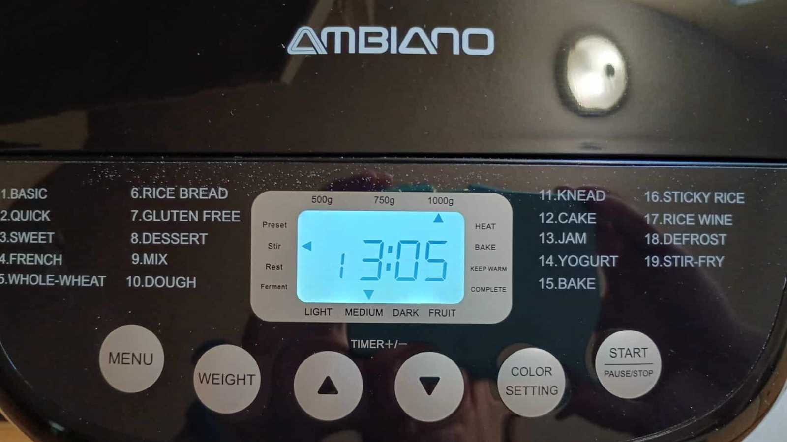 ambiano bread maker instruction manual