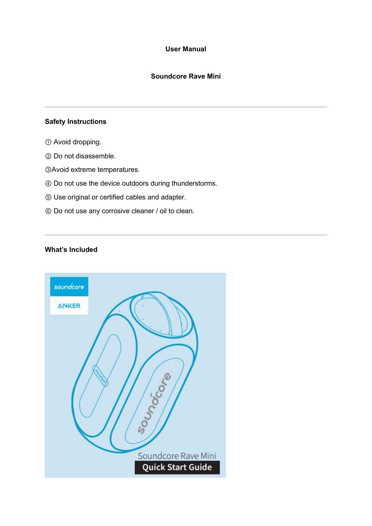 anker soundcore mini instruction manual