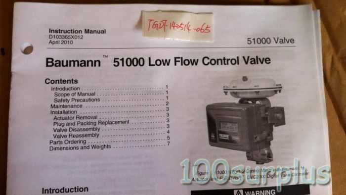 baumann actuator instruction manual
