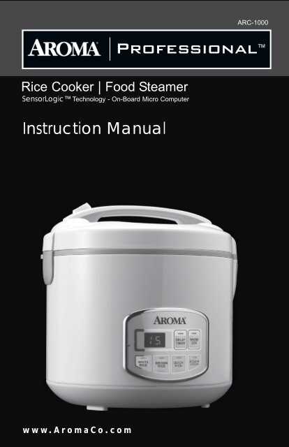 aroma professional rice cooker instruction manual