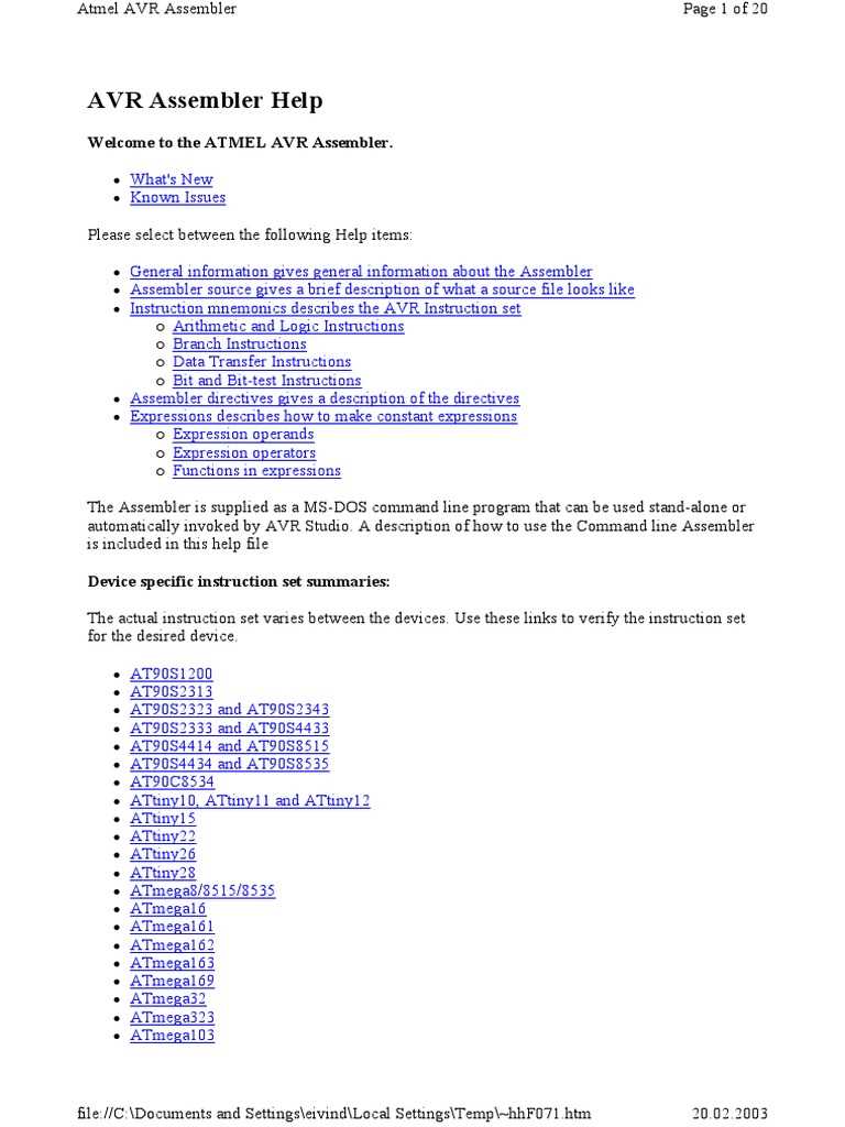 atmel avr instruction set manual