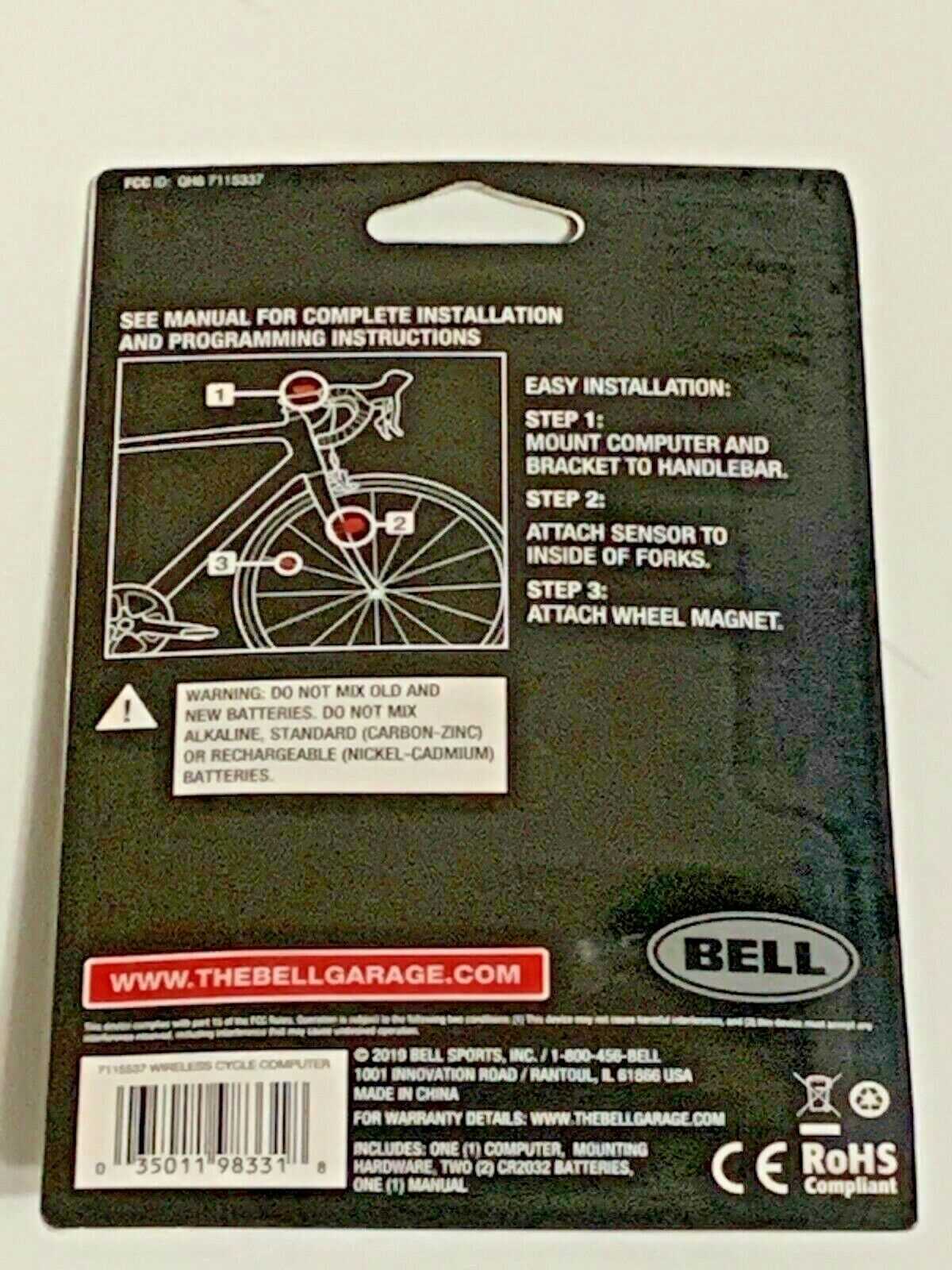 bell bicycle computer instruction manual