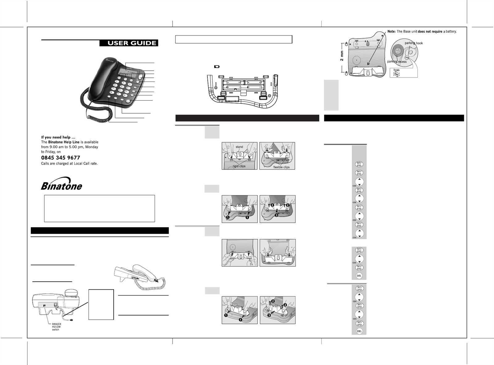 binatone phone instructions manual