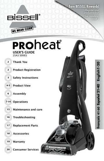 bissell proheat advantage instruction manual