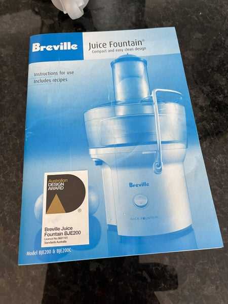 breville juice fountain instruction manual