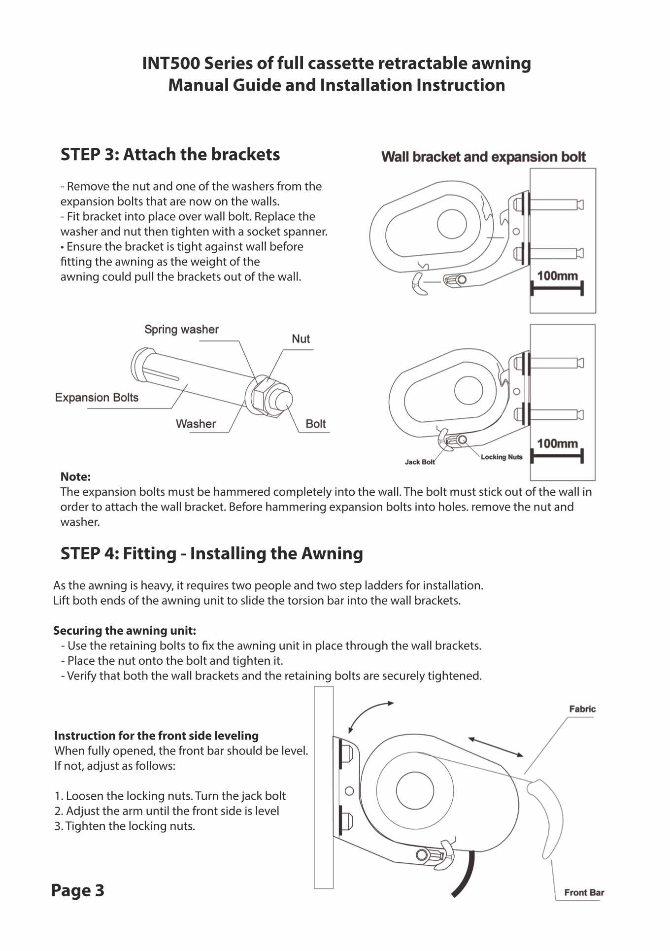 caravan awning instructions manual