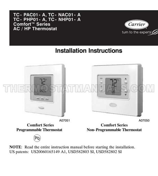 carrier thermostat instruction manual