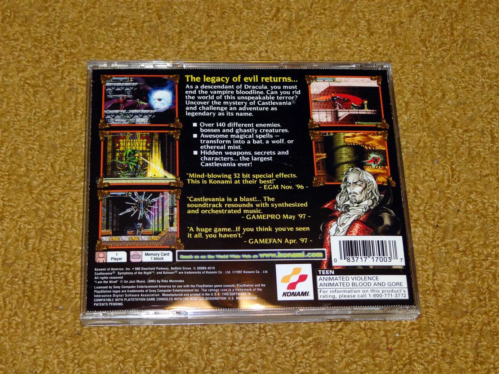 castlevania symphony of the night instruction manual