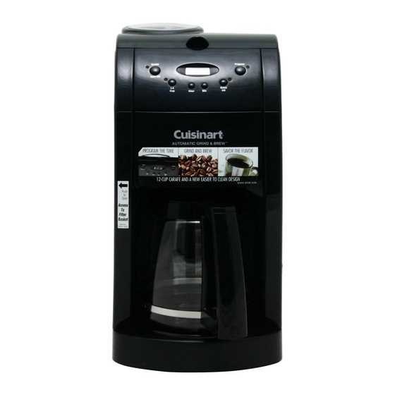 cuisinart coffee maker grinder instruction manual