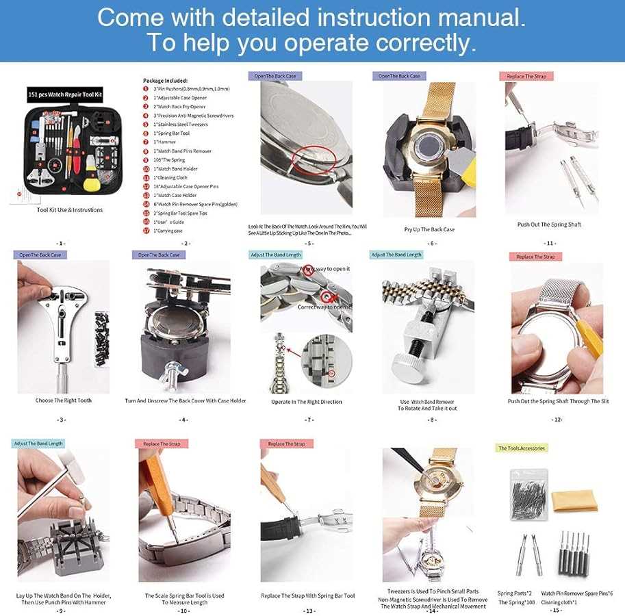 watch repair kit instruction manual