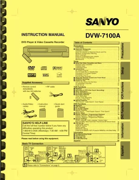 sanyo tv instruction manual