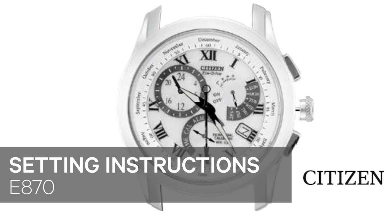 citizen watch e870 instruction manual