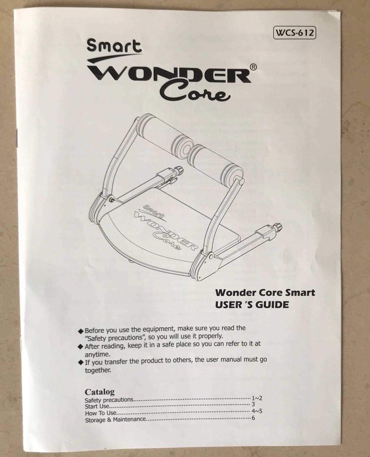 smart wonder core instruction manual