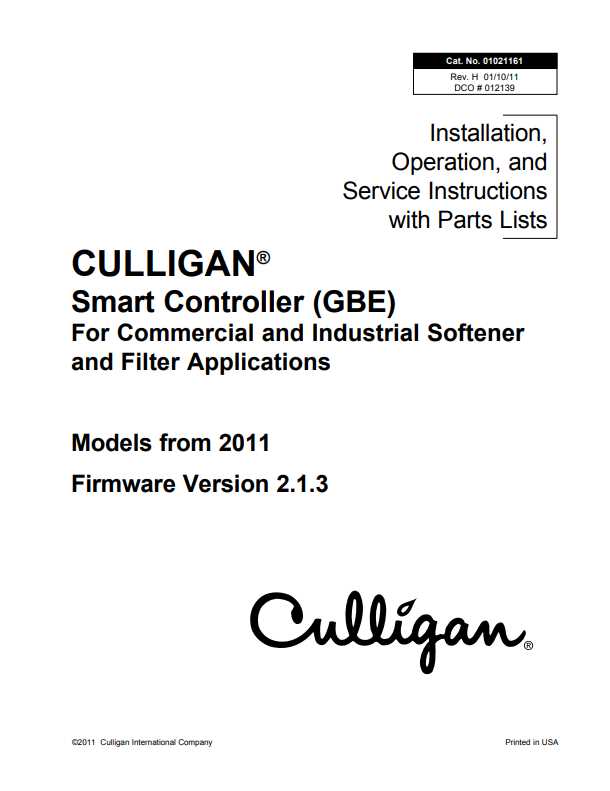 culligan water softener instruction manual