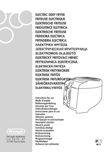 delonghi roto fryer instruction manual