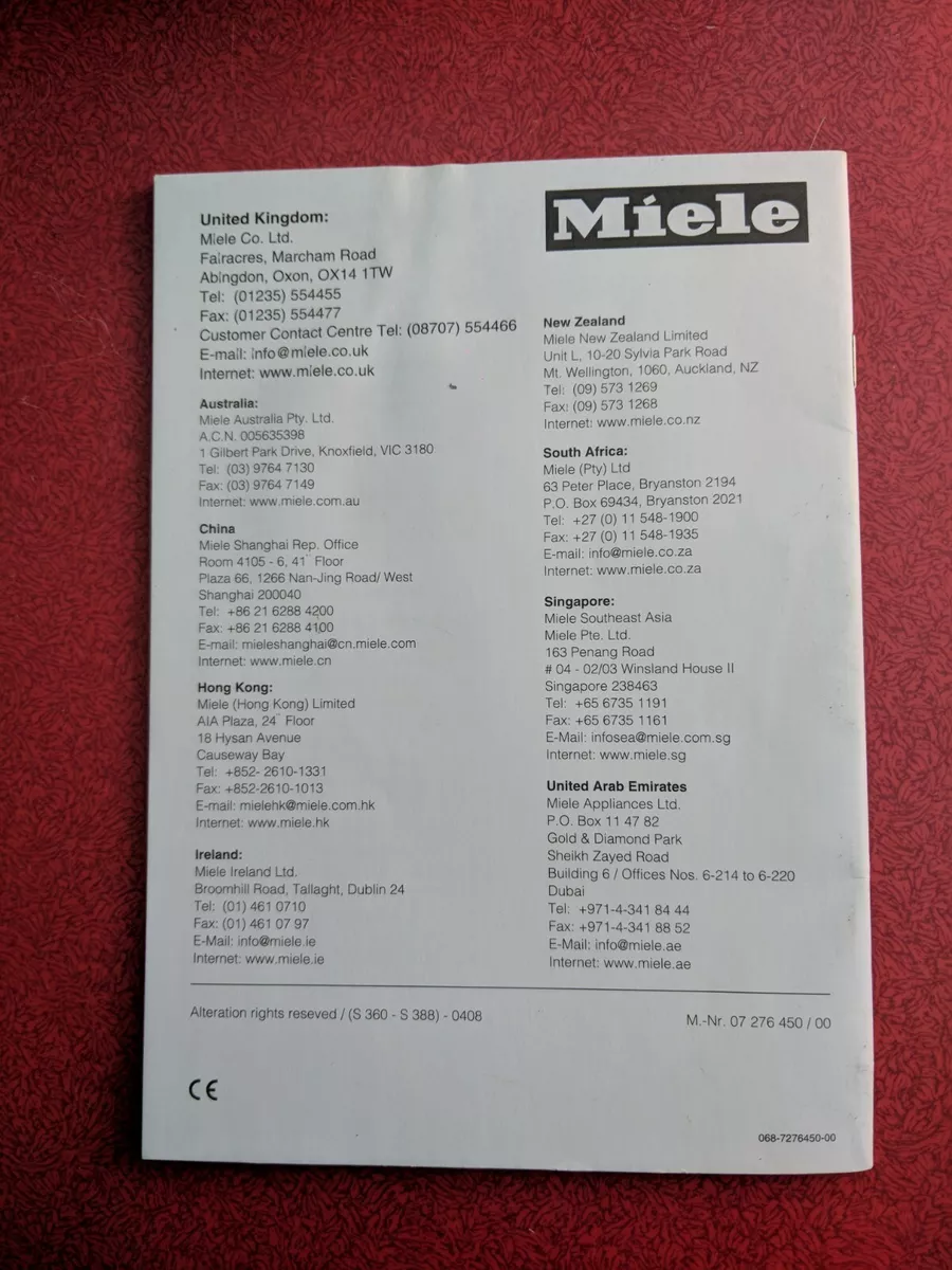 miele vacuum cleaner instruction manual