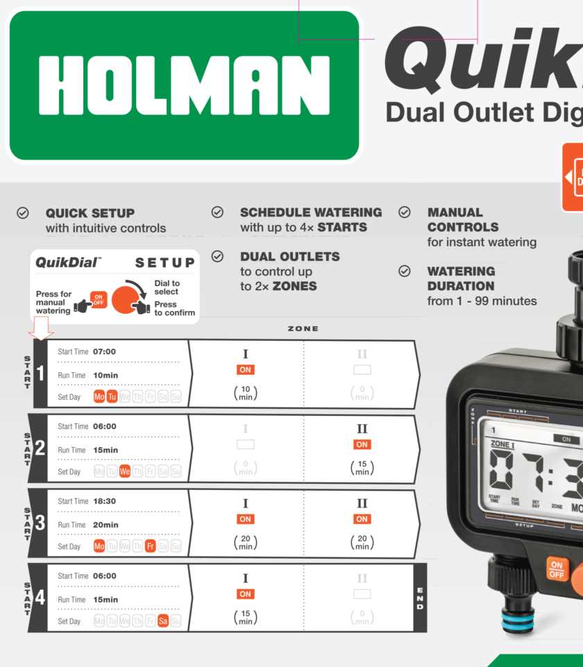 dig water timer instruction manual