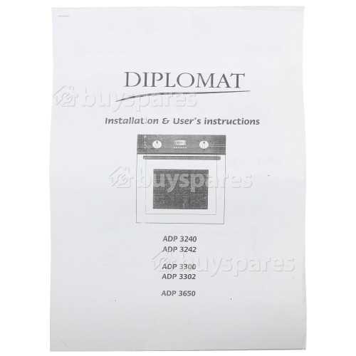 diplomat oven manual instructions